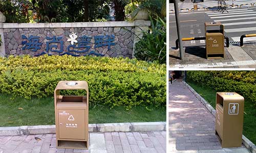 廣東鋼制垃圾桶廠家為順德倫敦街點綴街道